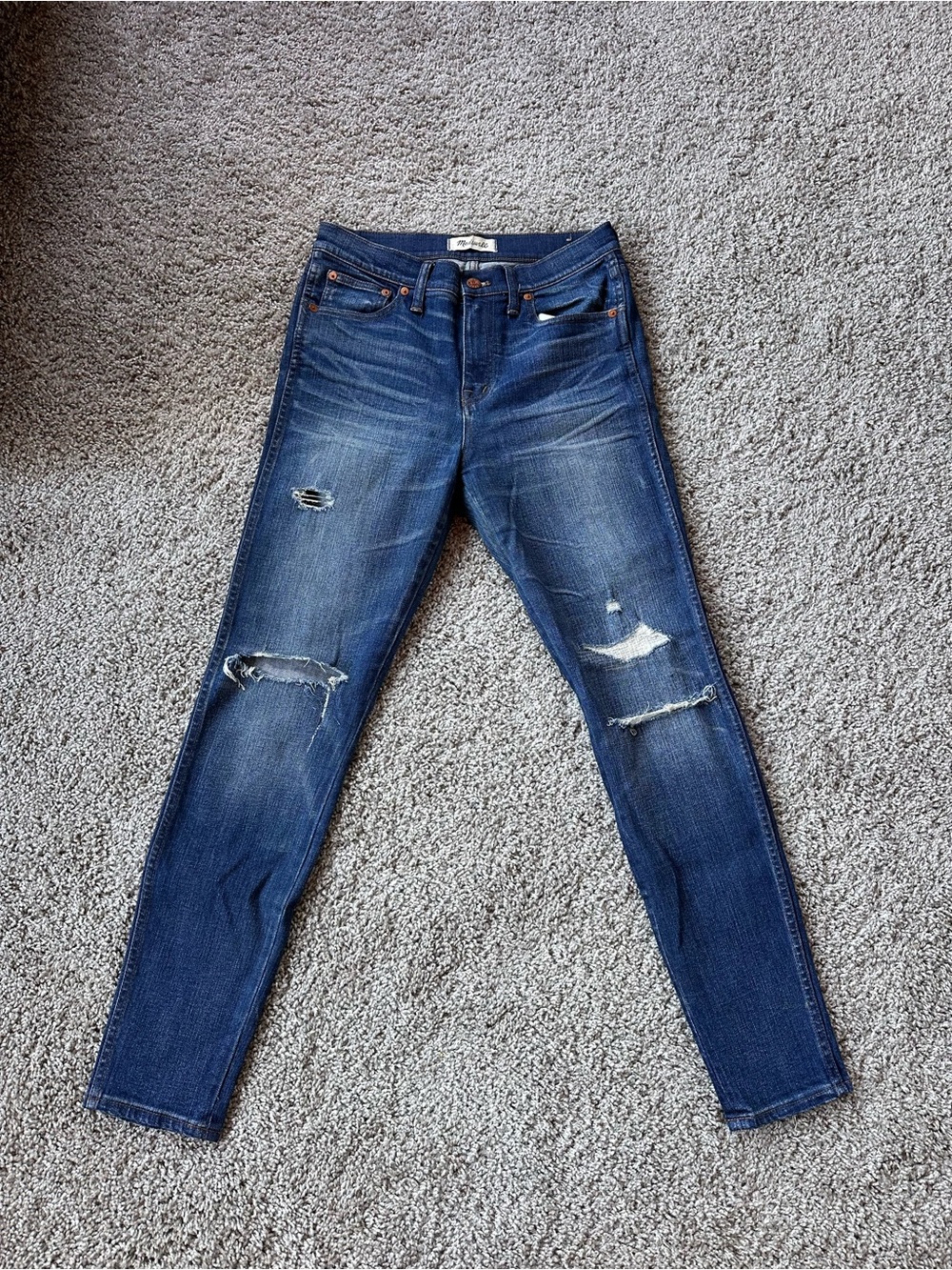 Women’s Madewell 9” High Riser Skinny Skinny Distressed Jeans Size 28